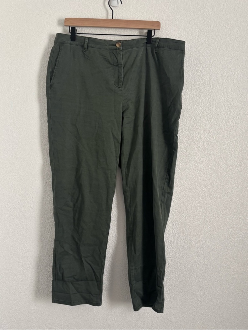 J. Jill Women's Size 18 Green Elastic Waist Chino Pants